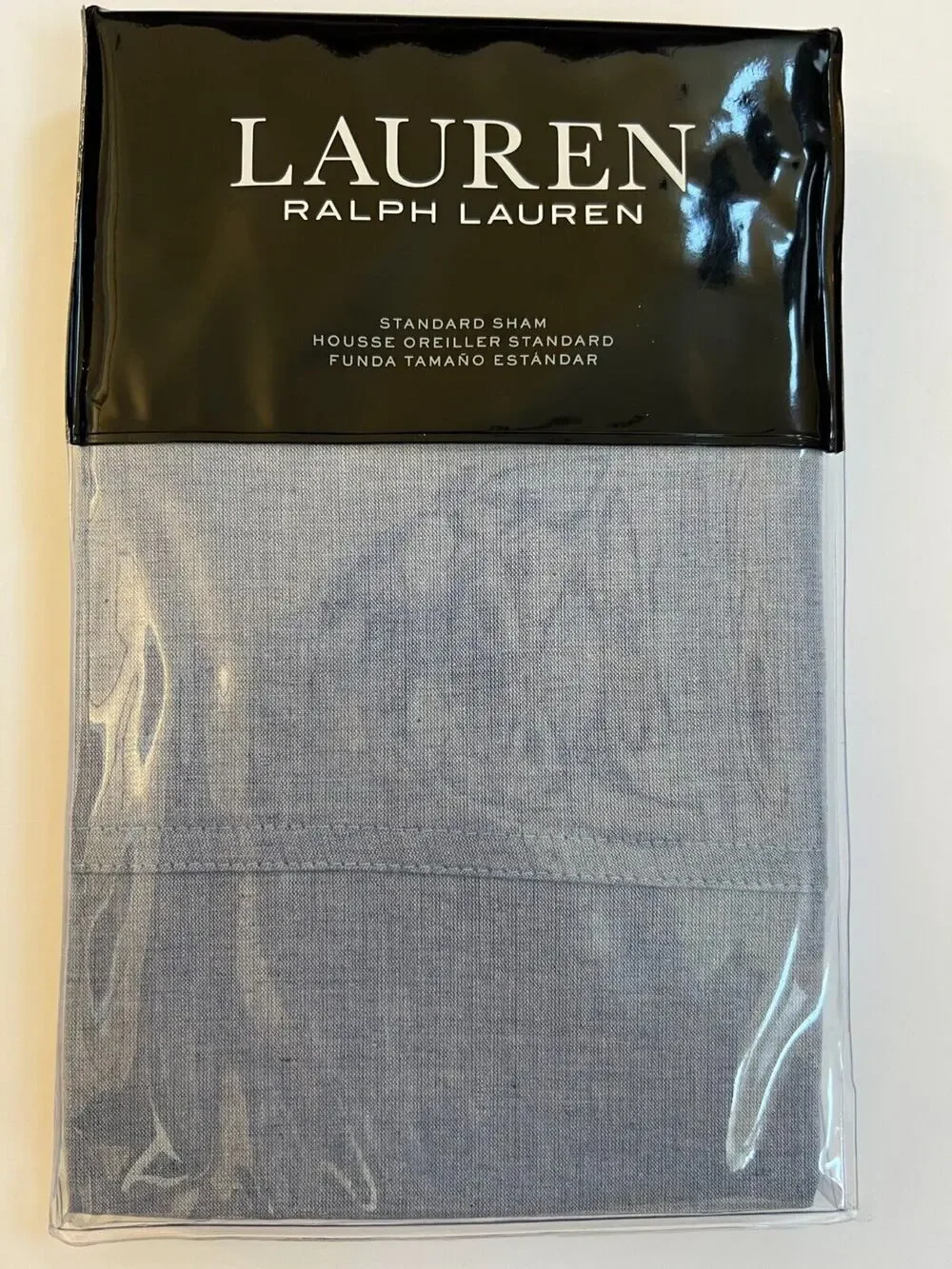 Ralph Lauren Graydon Melange Chambray Blue Standard Sham $120 NEW